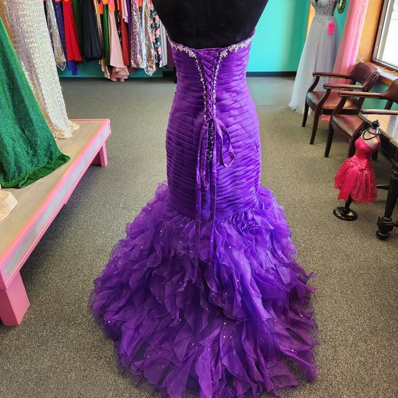 Mori Lee 93022 Bright Purple Size 10 Prom Dress/Formal Gown - Picture 5 of 7